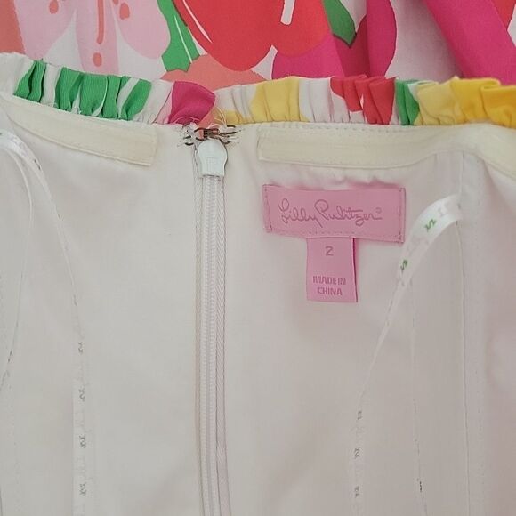 Lilly Pulitzer Lavish Lilly's Place Blossom Floral Strapless Size 2 - Picture 10 of 11